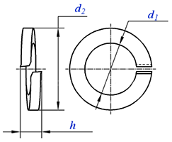 Spring Washers DIN 127B drawing